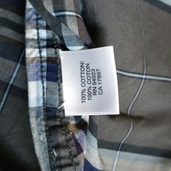 Banana Republic Gray/Blue Plaid Button Down Long Sleeve Shirt - Men's Large - Picture 4 of 5